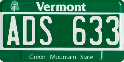 VT license plate ADS633