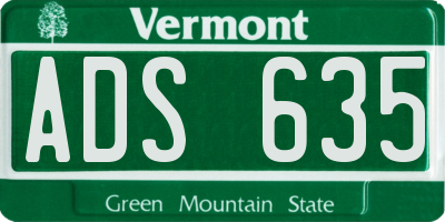 VT license plate ADS635