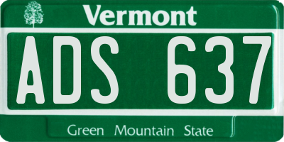 VT license plate ADS637
