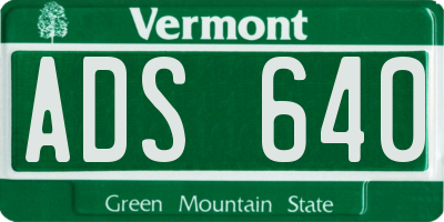 VT license plate ADS640