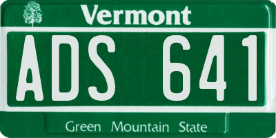 VT license plate ADS641