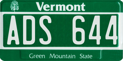 VT license plate ADS644