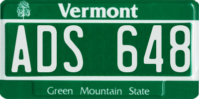 VT license plate ADS648