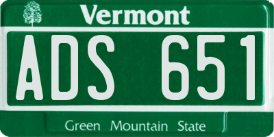 VT license plate ADS651