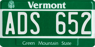 VT license plate ADS652