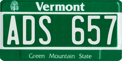 VT license plate ADS657