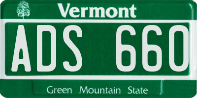 VT license plate ADS660