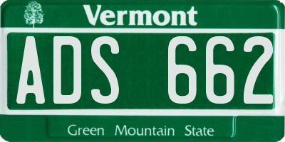 VT license plate ADS662