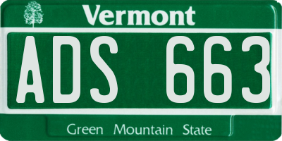 VT license plate ADS663