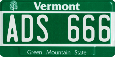 VT license plate ADS666