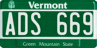 VT license plate ADS669