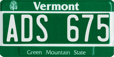 VT license plate ADS675