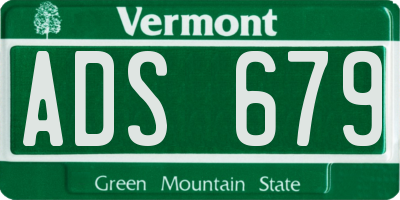 VT license plate ADS679