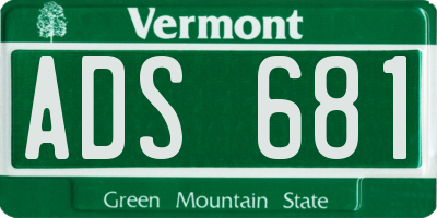 VT license plate ADS681
