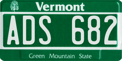 VT license plate ADS682