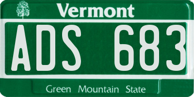 VT license plate ADS683