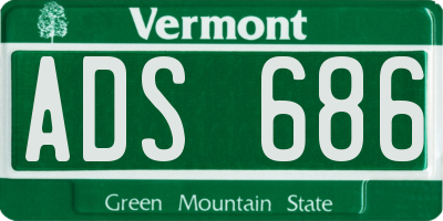 VT license plate ADS686