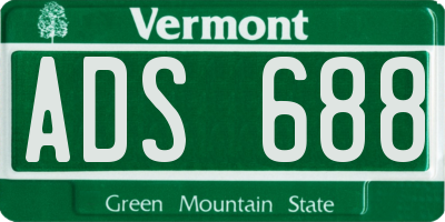VT license plate ADS688