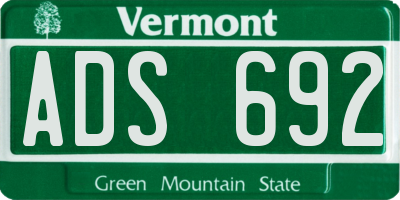 VT license plate ADS692