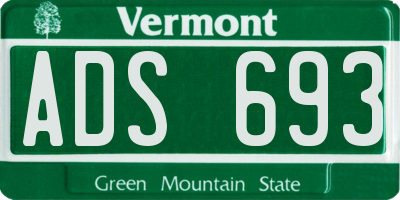 VT license plate ADS693