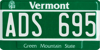 VT license plate ADS695