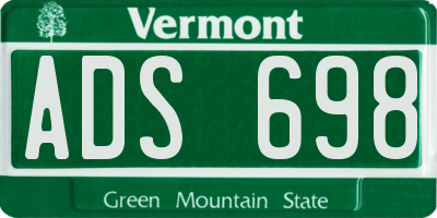 VT license plate ADS698