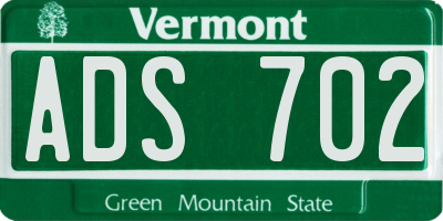 VT license plate ADS702