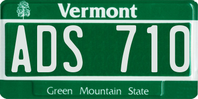 VT license plate ADS710