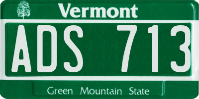 VT license plate ADS713