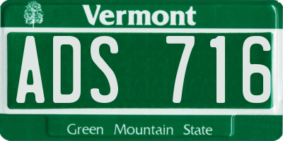 VT license plate ADS716