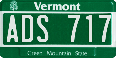 VT license plate ADS717
