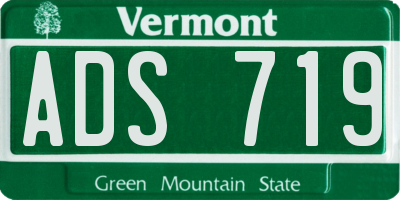 VT license plate ADS719
