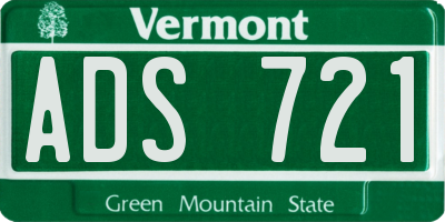 VT license plate ADS721
