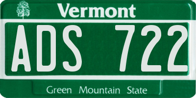 VT license plate ADS722