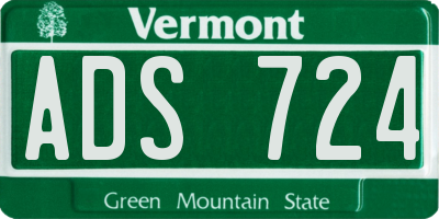VT license plate ADS724