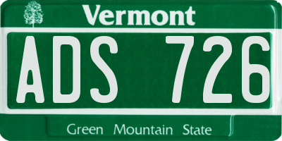 VT license plate ADS726