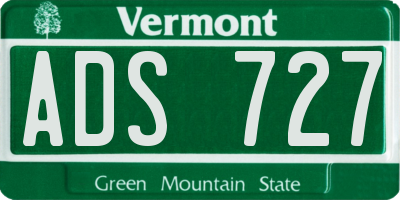 VT license plate ADS727