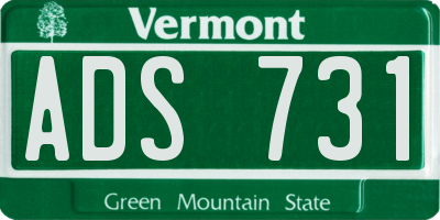 VT license plate ADS731