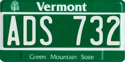 VT license plate ADS732