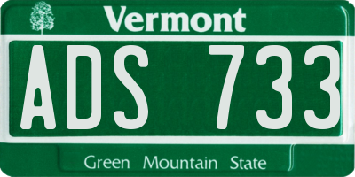 VT license plate ADS733