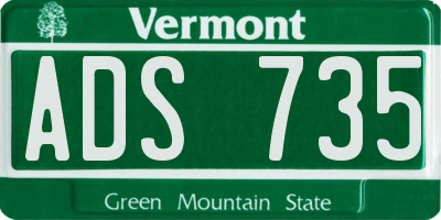 VT license plate ADS735