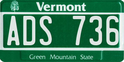 VT license plate ADS736