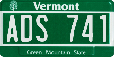 VT license plate ADS741