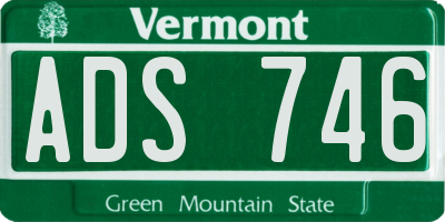 VT license plate ADS746