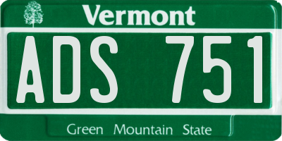 VT license plate ADS751