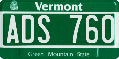 VT license plate ADS760
