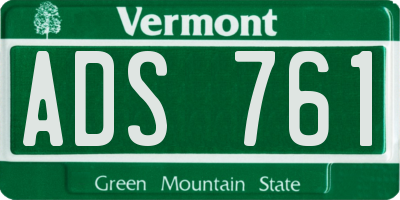 VT license plate ADS761