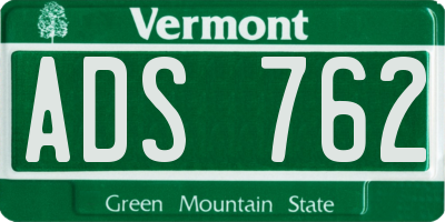 VT license plate ADS762