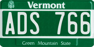 VT license plate ADS766