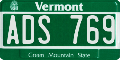 VT license plate ADS769